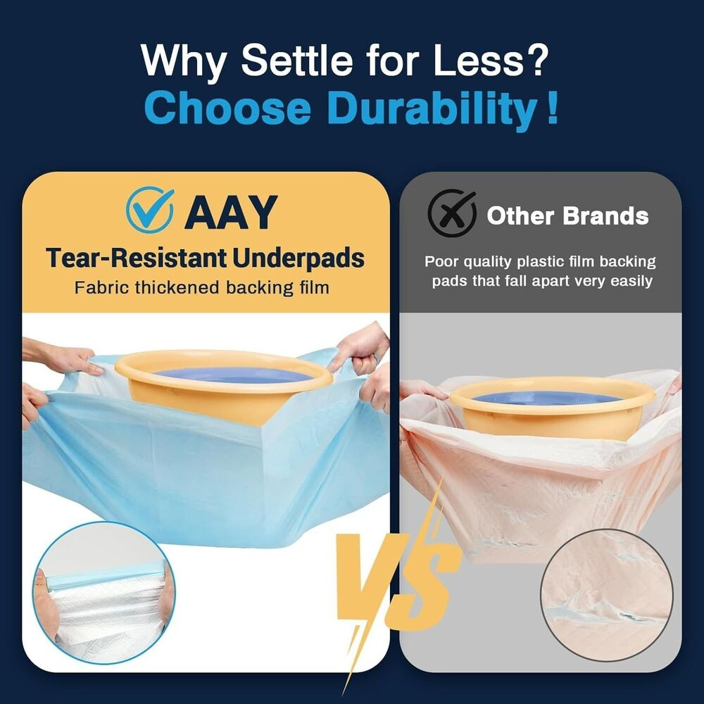 AAY 100pcs Disposable Underpads Size 30"X36" XXL Tear-Resistant Super Absorbent - Picture 3 of 8